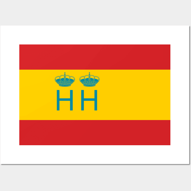 Flag of Spanish customs surveillance service Wall Art by Wickedcartoons